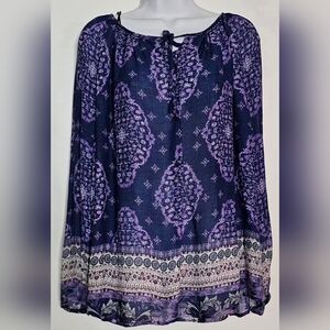 Lucky Brand Purple and Blue Blouse